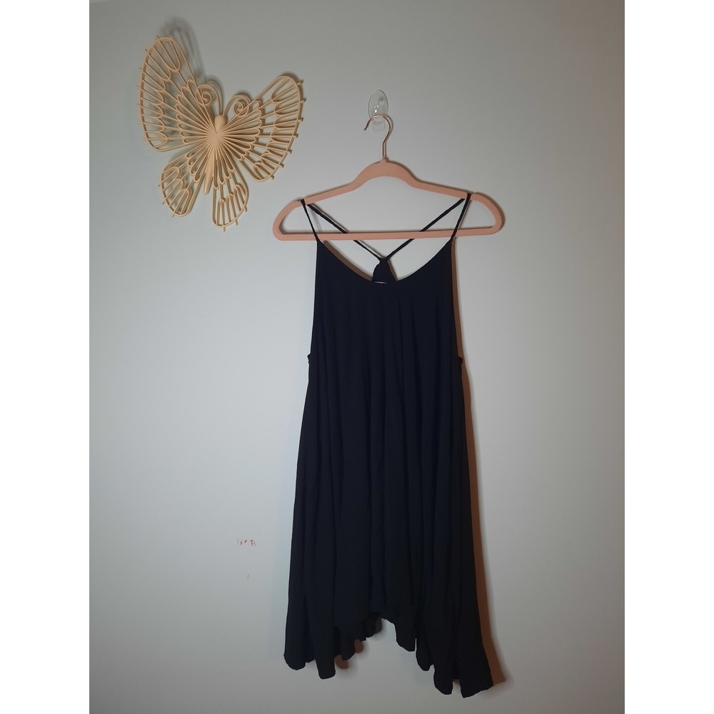 Women's Sz Large Little Black Strappy Dress, Flowy, Casual, Preppy, Summer‎